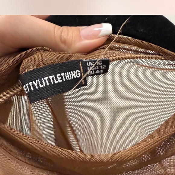 PrettyLittleThing Sheer Tan Tank Top - Picture 5 of 5